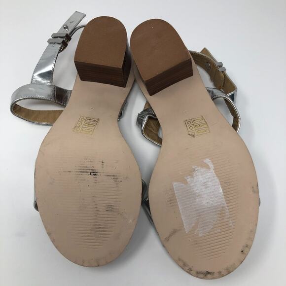 ASOS Silver Metallic Heel Sandals Block Heel Size 5 - Picture 10 of 10